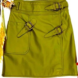 G By ❤️ Giuliana ❤️ Olive ❤️ Faux
Leather ❤️ Buckle Skirt Size 8 ❤️ ❤️ ❤️